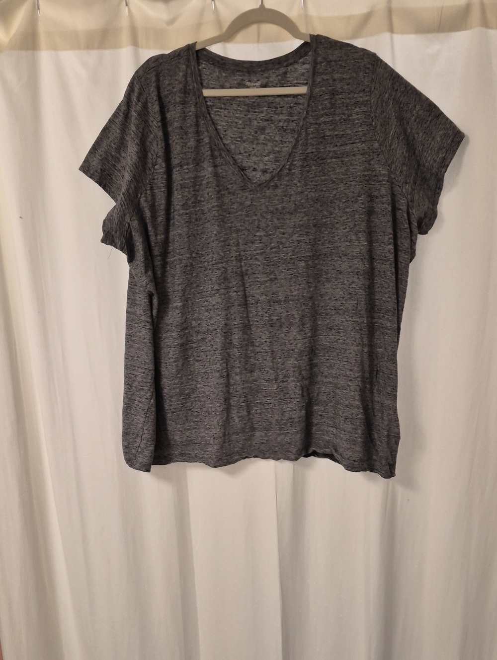 Madewell Heathered Charcoal V-Neck Tee